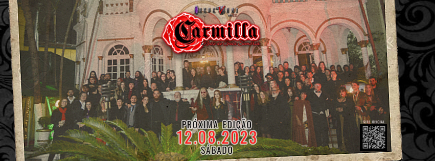 *Outra novidade é que o lançamento da venda de ingressos da Carmilla Noite de Gala Sombria 2023 iniciou nesta data com o lote promocional para o grande público, e já estamos com 34% do evento vendido, corre garantir seu ingresso.